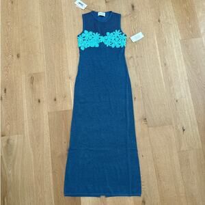 The Wolf Gang Knit Maxi Dress Camilla Size M Cornflower Blue